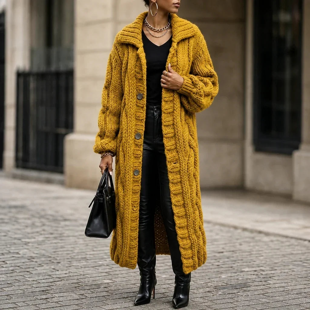 Cablehaven – Oversized Cable-Knit Long Cardigan
