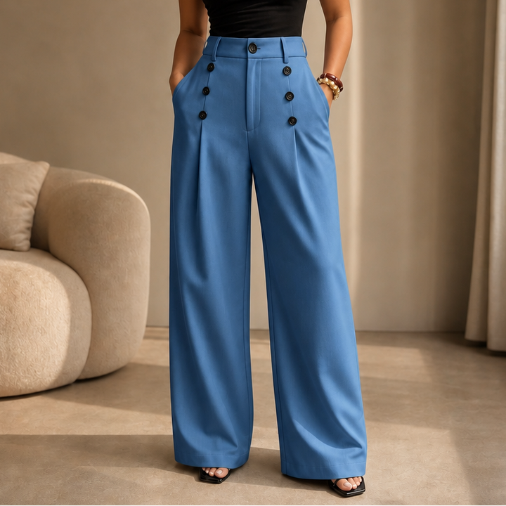 Bellora High-Waisted Pleated Wide-Leg Trousers - Elena Harper