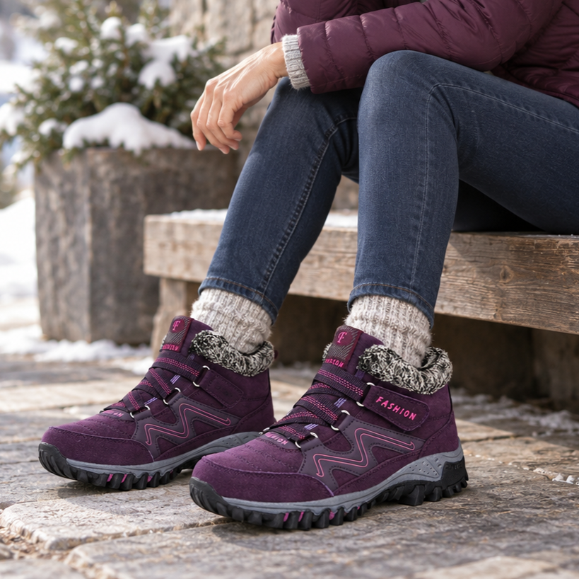 Cozywalk Fleece-Lined Look Non-Slip Ankle Boots - Elena Harper