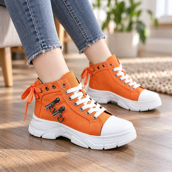 Breezara – Lace-Up Platform Sneaker Boots