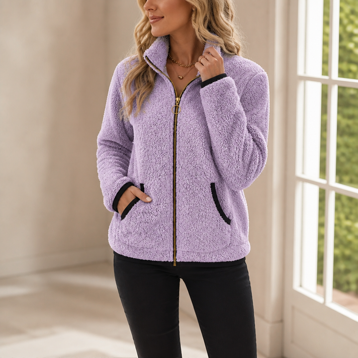 Cozyline Double-Layer Fleece-Look Zip Jacket - Elena Harper