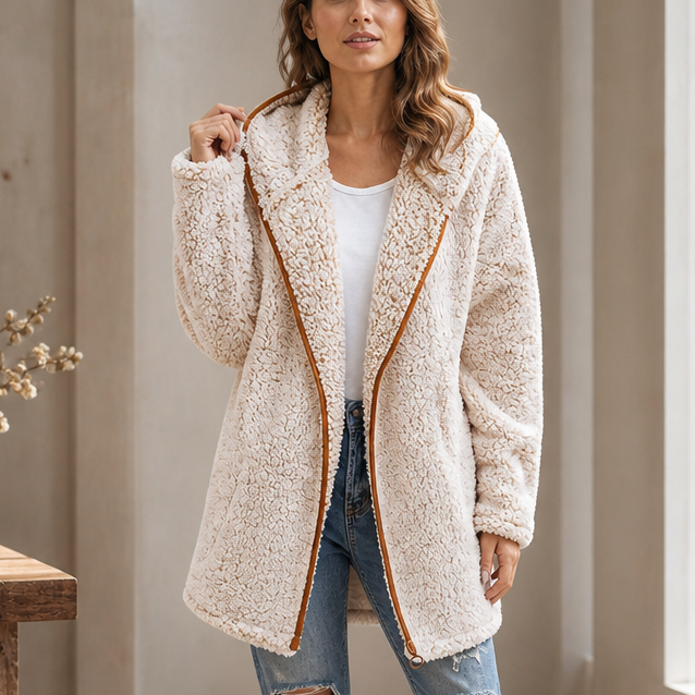 Cozyelle Plush Hooded Cardigan - Elena Harper