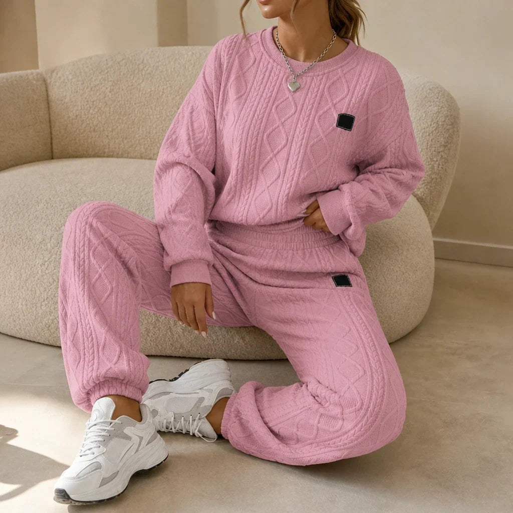 Cable & Co. Cable-Knit Sweater And Trouser Set - Elena Harper