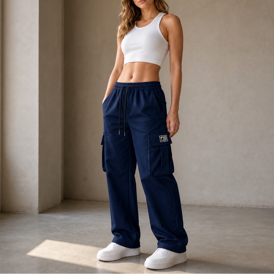 Easeway Relaxed Straight-Leg Cargo Pants - Elena Harper