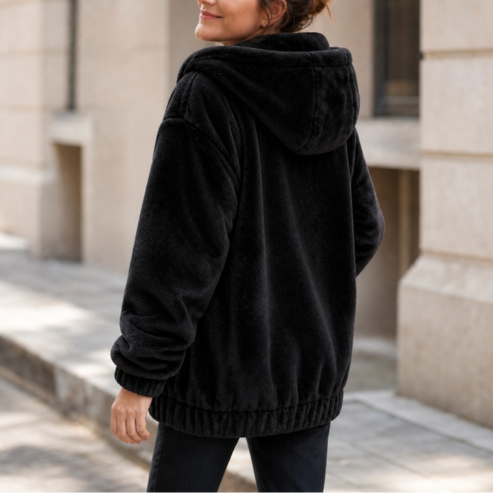 Cozyline Plush-Lined Pocket Hooded Vest - Elena Harper