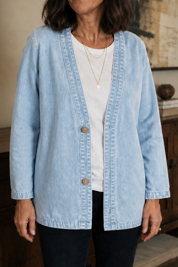 Corriveau Washed Denim-Look Jacket - Elena Harper