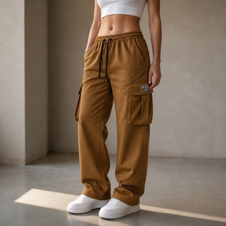 Easeway Relaxed Straight-Leg Cargo Pants - Elena Harper
