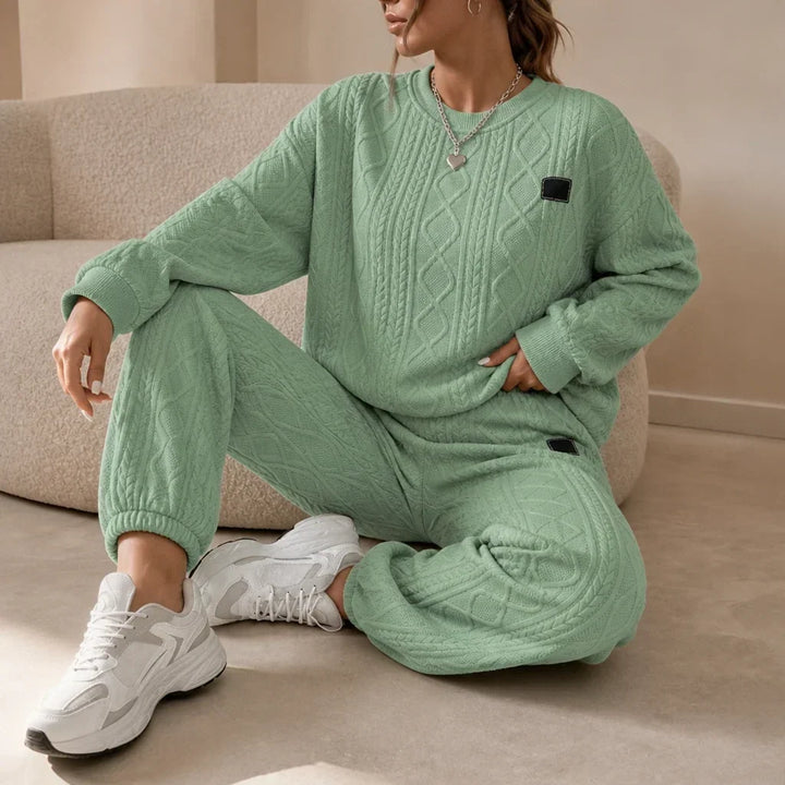 Cable & Co. Cable-Knit Sweater And Trouser Set - Elena Harper