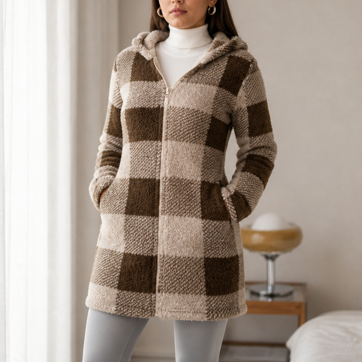 Checkhaven Buffalo Check Hooded Zip Jacket - Elena Harper