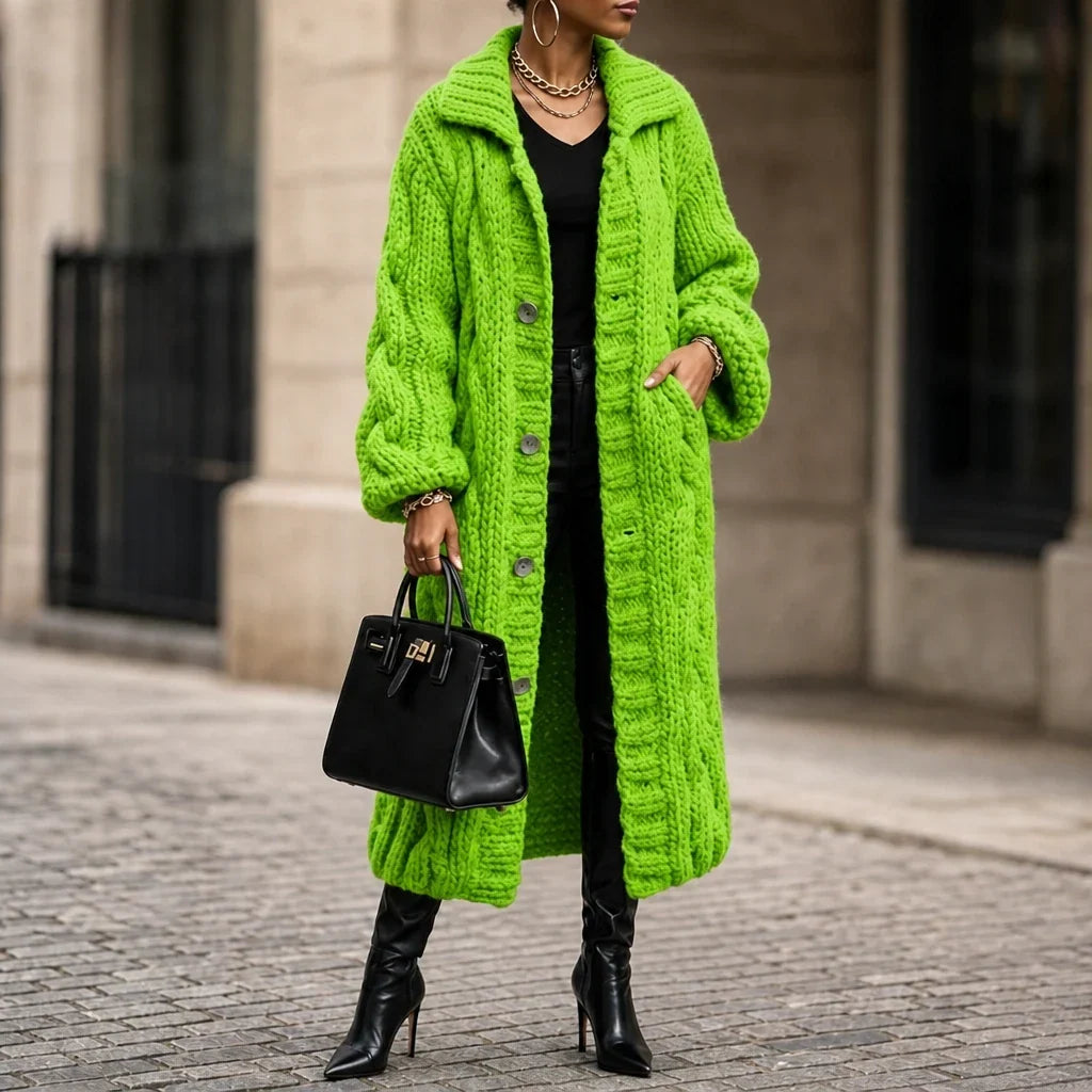 Cablehaven – Oversized Cable-Knit Long Cardigan