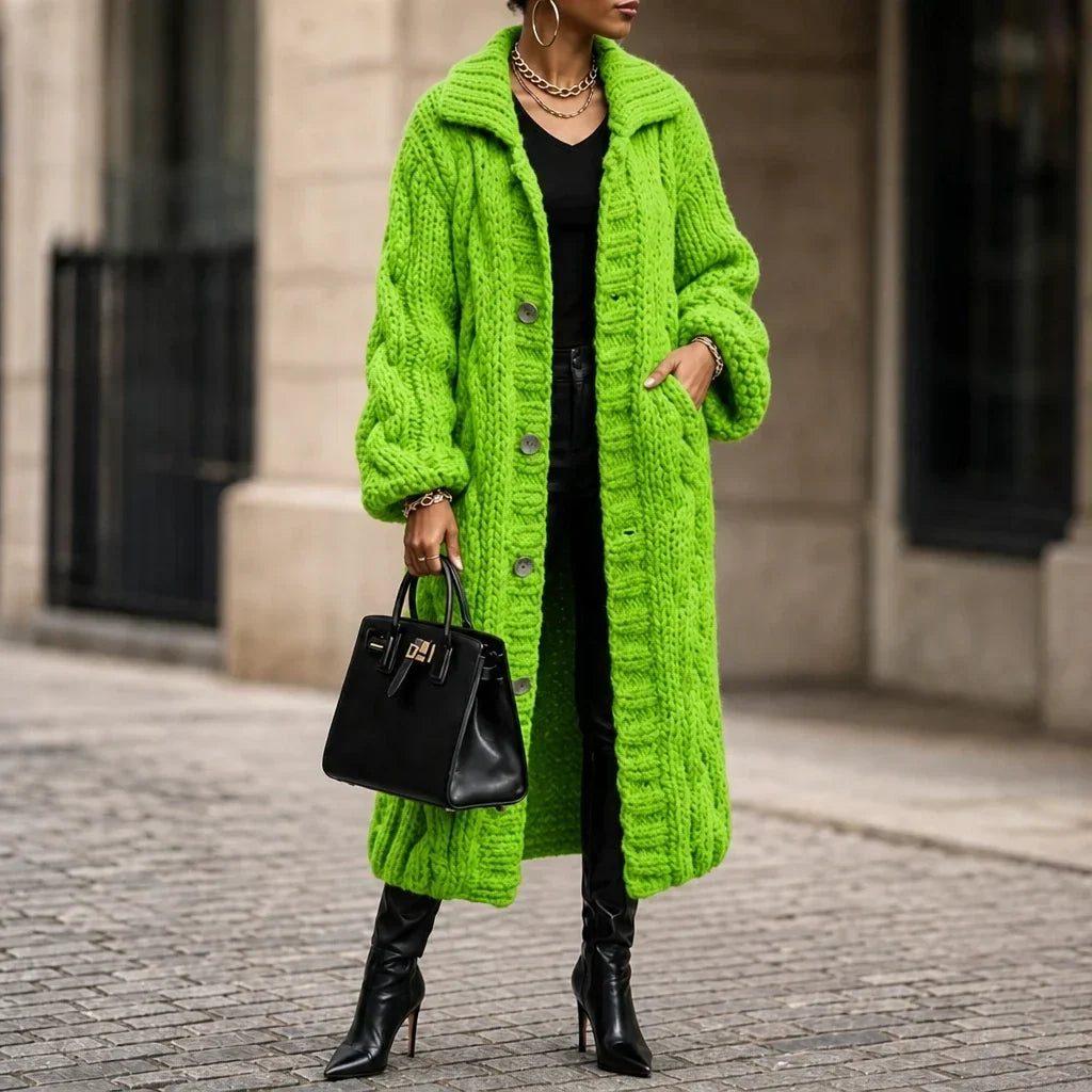 Cablehaven – Oversized Cable-Knit Long Cardigan