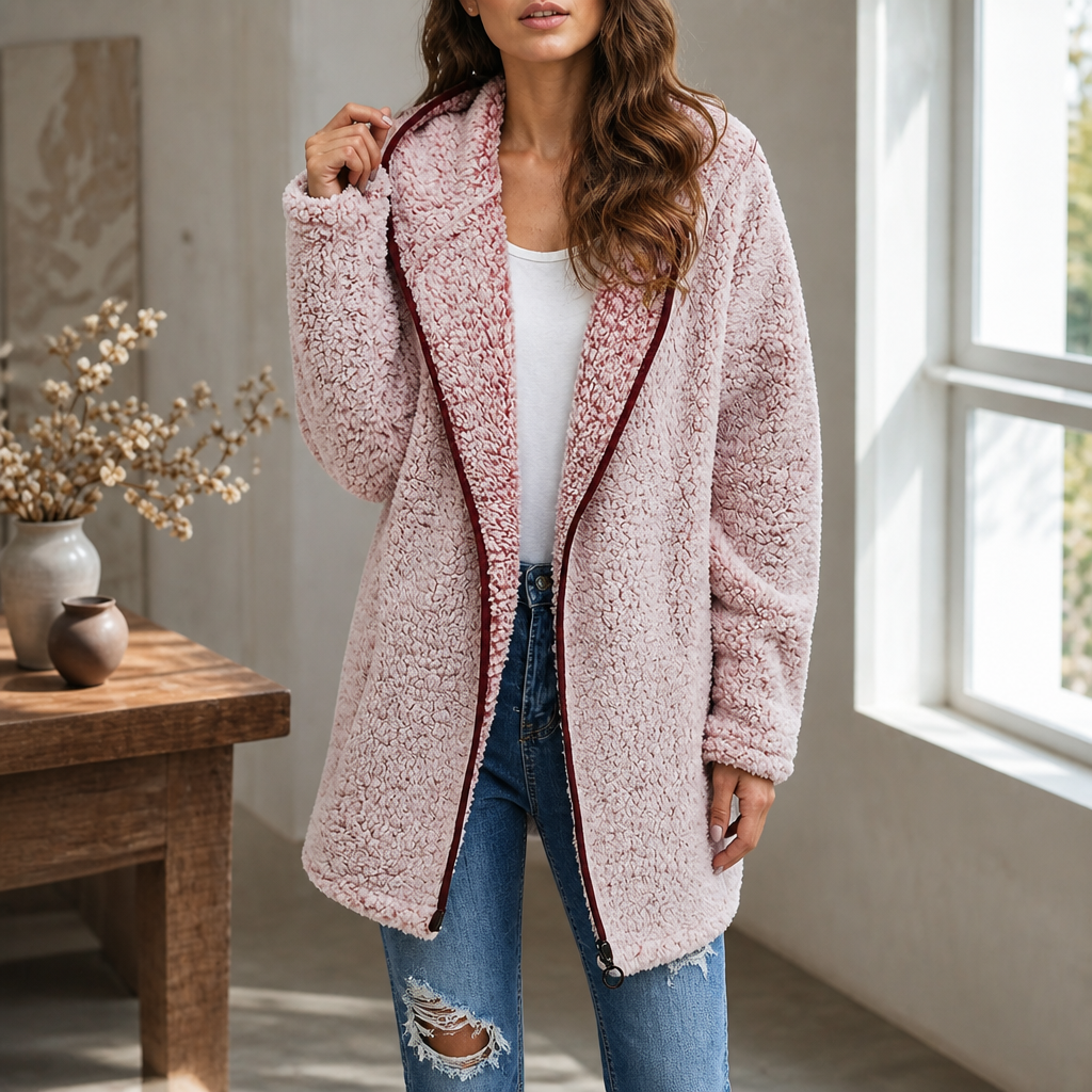 Cozyelle Plush Hooded Cardigan - Elena Harper
