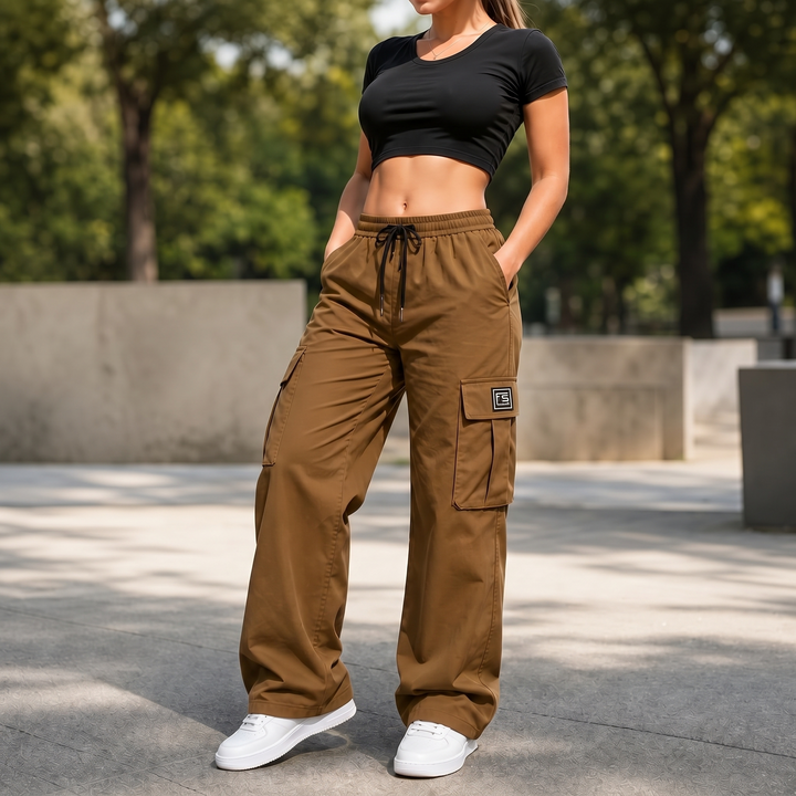 EaseCargo Lightweight Drawstring Cargo Pants - Elena Harper