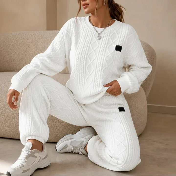 Cable & Co. Cable-Knit Sweater And Trouser Set - Elena Harper