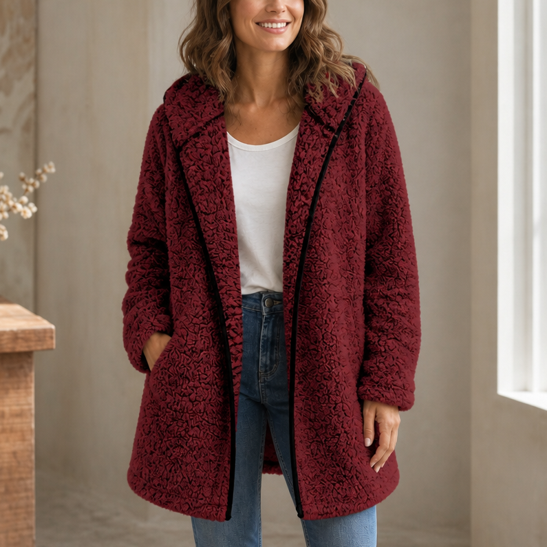 Cozyelle Plush Hooded Cardigan - Elena Harper