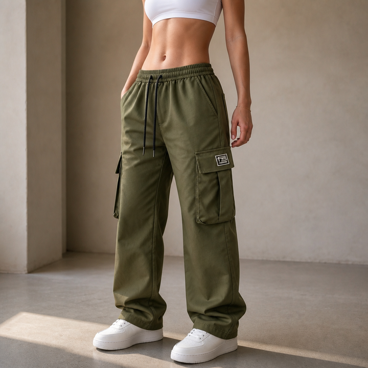 Easeway Relaxed Straight-Leg Cargo Pants - Elena Harper