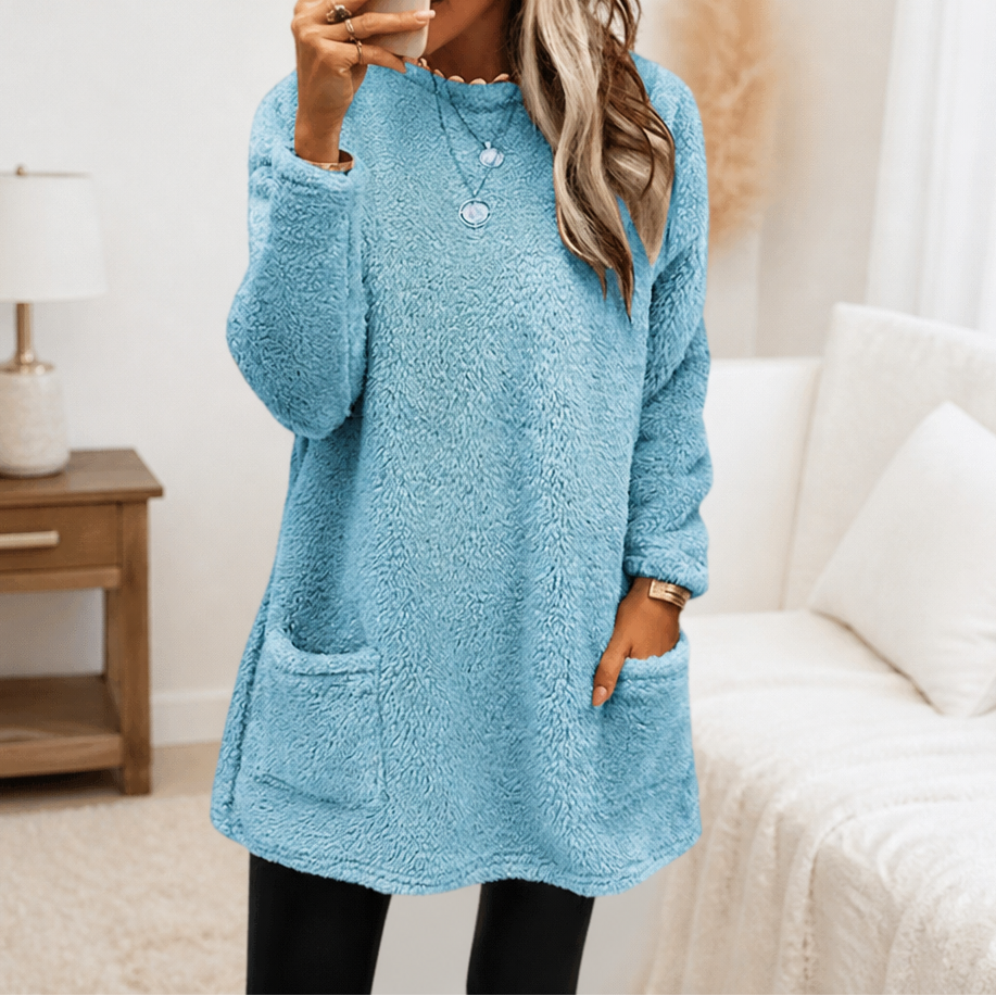 Coreheat Brushed Fleece-Lined Longline Tunic Top - Elena Harper