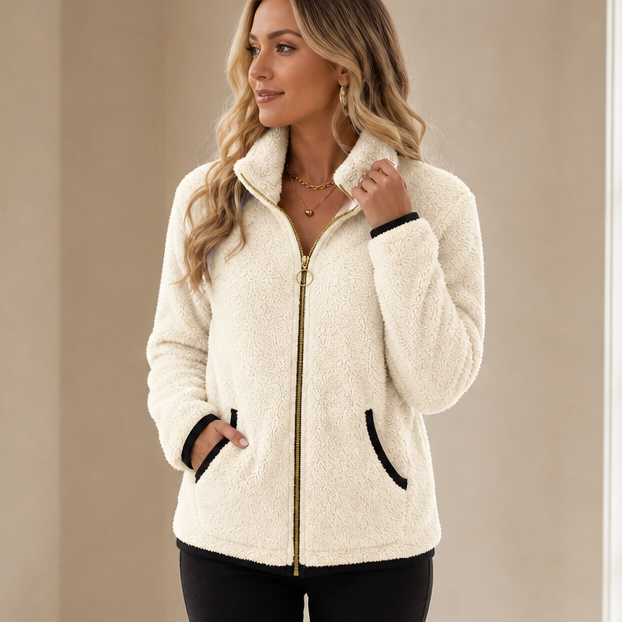 Cozyline Double-Layer Fleece-Look Zip Jacket - Elena Harper