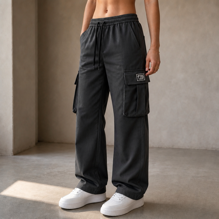 Easeway Relaxed Straight-Leg Cargo Pants - Elena Harper