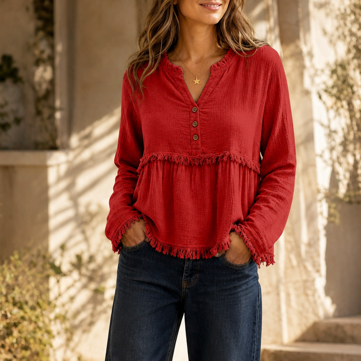 Bohemia Fringe Babydoll Top - Elena Harper