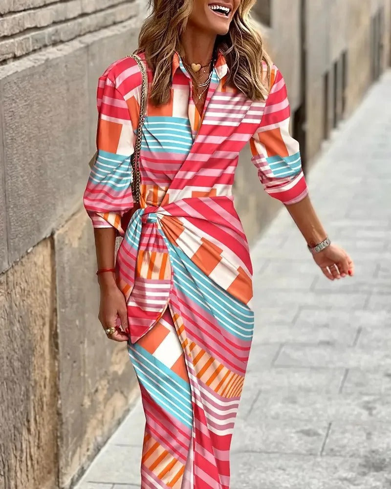 Pax Printed Mid Length Dress - Elena Harper
