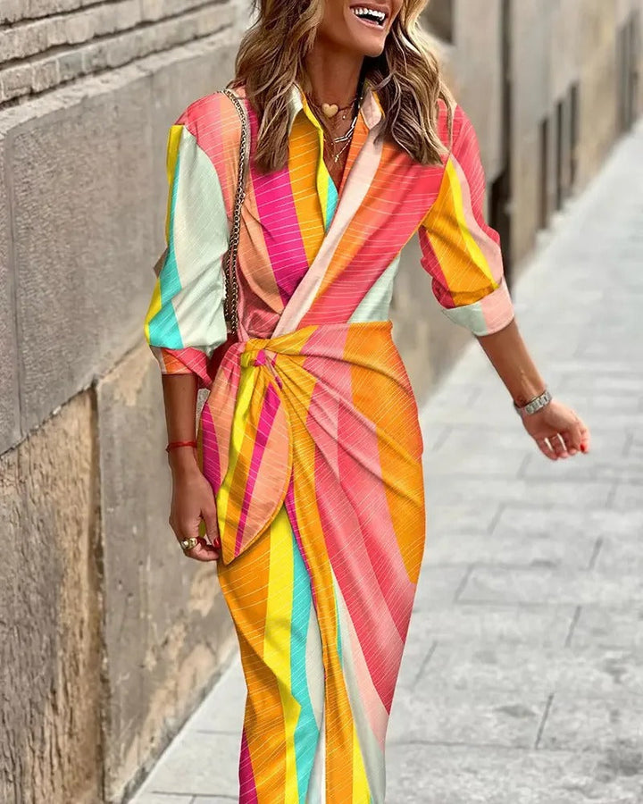 Pax Printed Mid Length Dress - Elena Harper