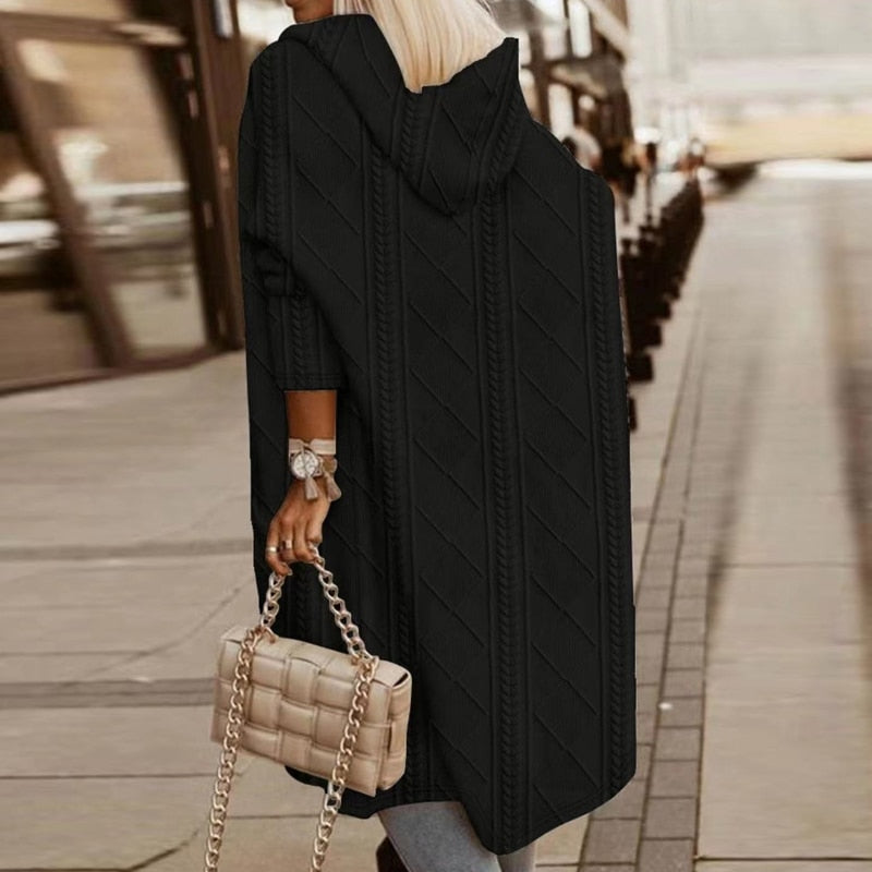 Kateri™ - EXTENDED LENGTH HOODED CARDIGAN WITH RELAXED FIT