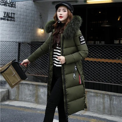 Aurélie - Elegant Long Down Jacket with Fur