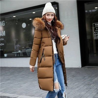 Aurélie - Elegant Long Down Jacket with Fur