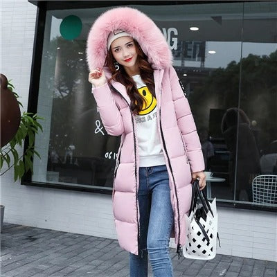Aurélie - Elegant Long Down Jacket with Fur