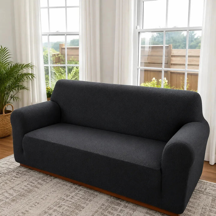 Covella Stretch Jacquard polyester Sofa Cover with Anti-Slip Foam Rods - Elena Harper