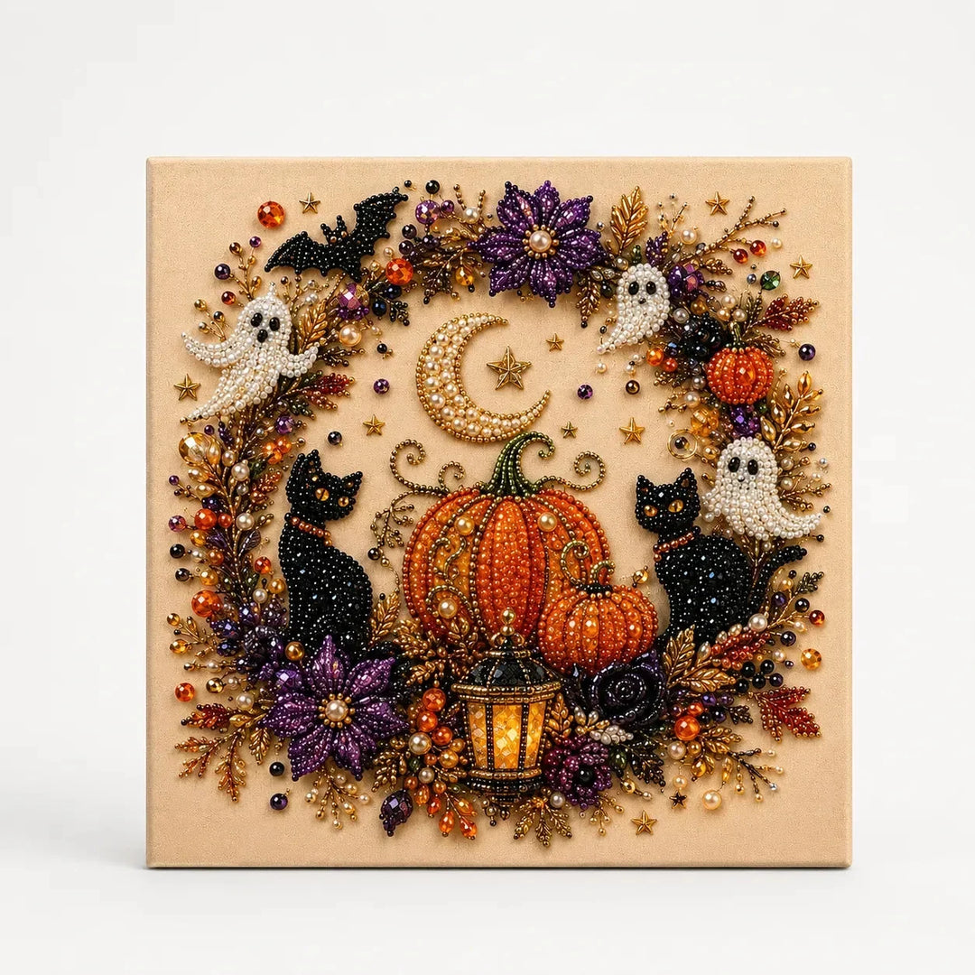 Beadory – Halloween Pearl-like Bead Craft Kit, Cozy Wall Art DIY