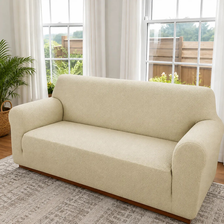 Covella Stretch Jacquard polyester Sofa Cover with Anti-Slip Foam Rods - Elena Harper