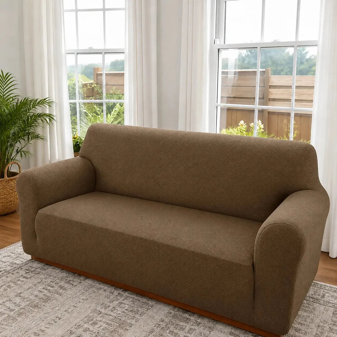Covella Stretch Jacquard polyester Sofa Cover with Anti-Slip Foam Rods - Elena Harper
