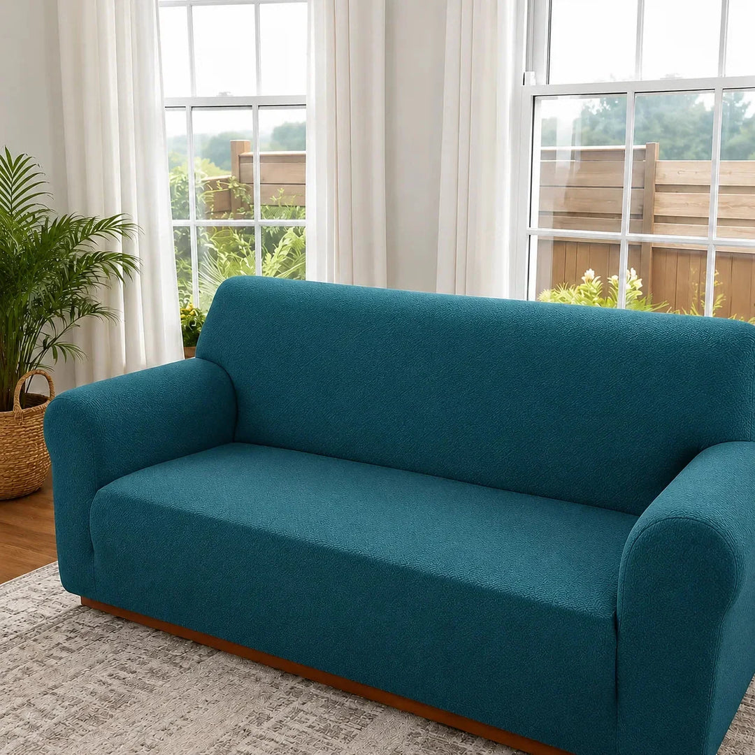 Covella Stretch Jacquard polyester Sofa Cover with Anti-Slip Foam Rods - Elena Harper