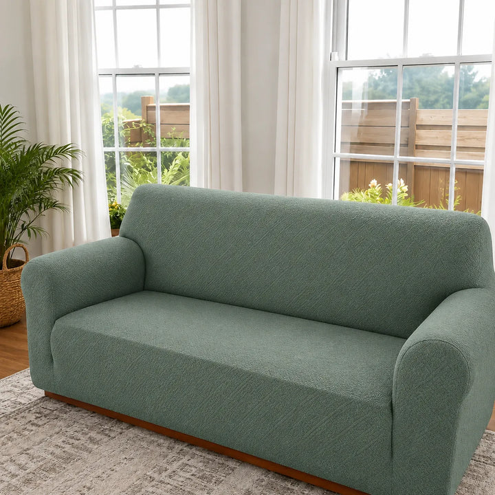 Covella Stretch Jacquard polyester Sofa Cover with Anti-Slip Foam Rods - Elena Harper