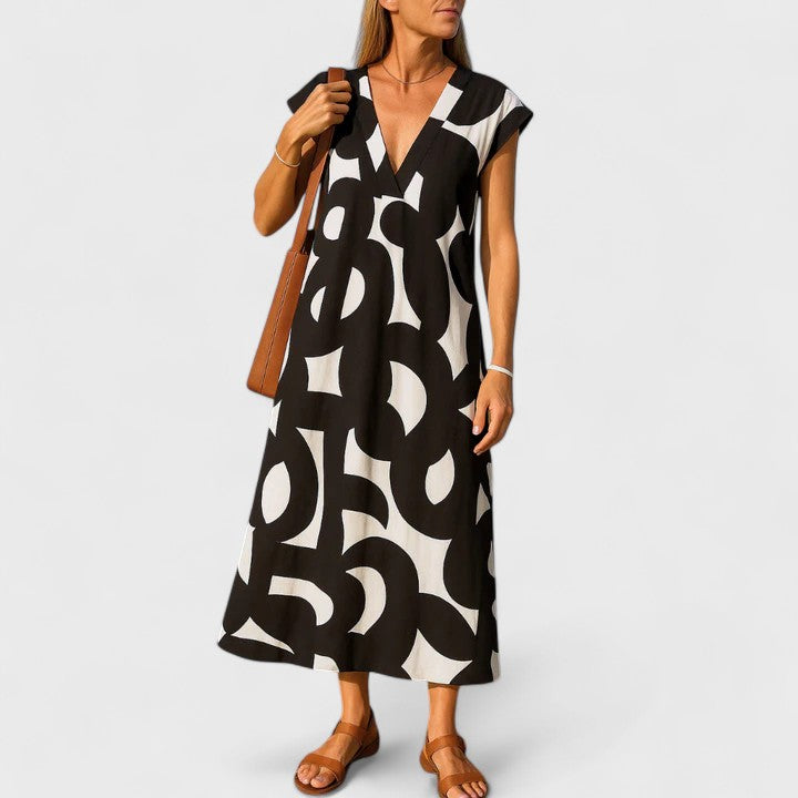 Women's Flowing V-Neck Maxi Dress