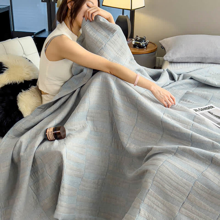 Cotton Muslin Striped Blanket