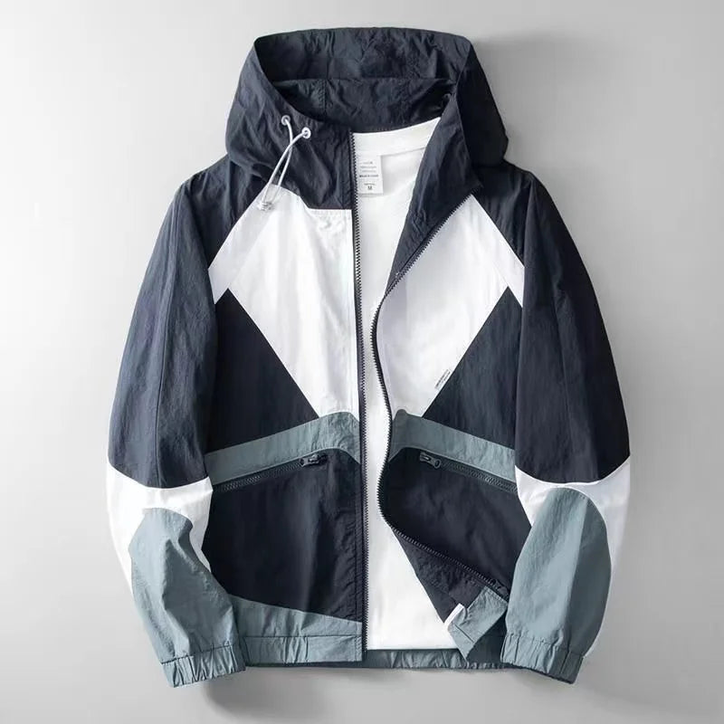 Men's water-repellent nylon hooded jacket