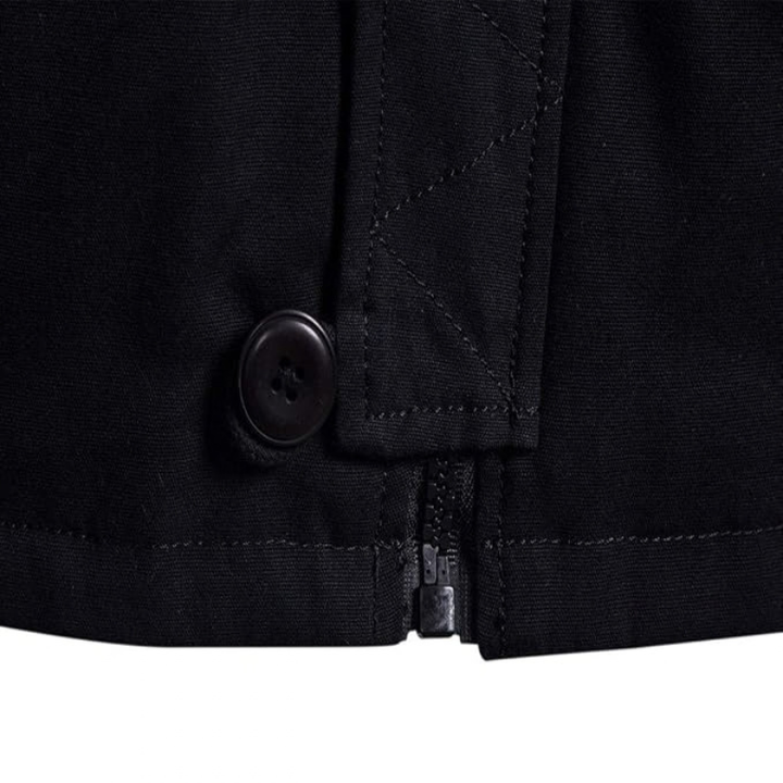 Men's Hooded Zipped Lined Canvas Jacket
