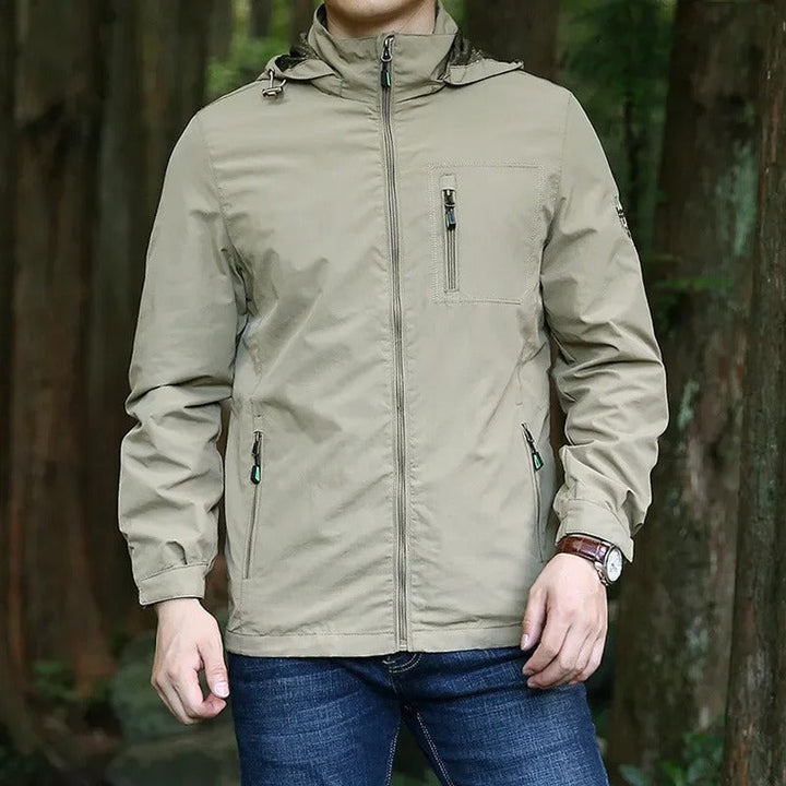 Water-resistant windbreaker jacket for men