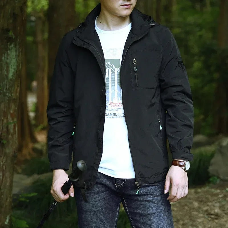 Water-resistant windbreaker jacket for men