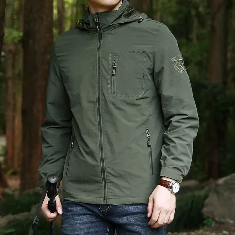 Water-resistant windbreaker jacket for men