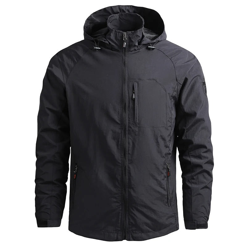 Water-resistant windbreaker jacket for men
