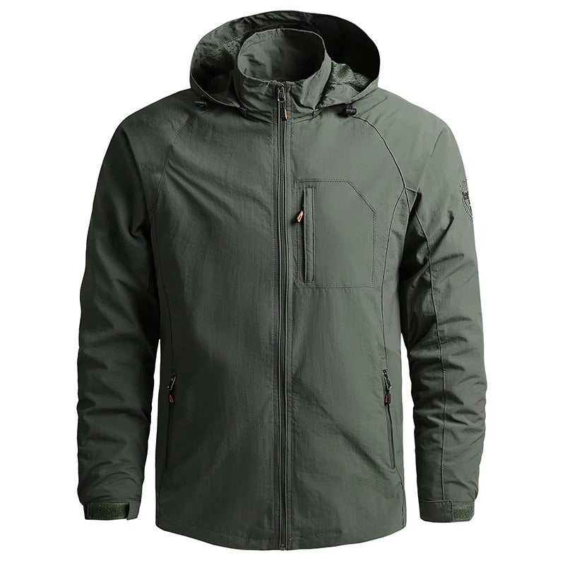 Water-resistant windbreaker jacket for men