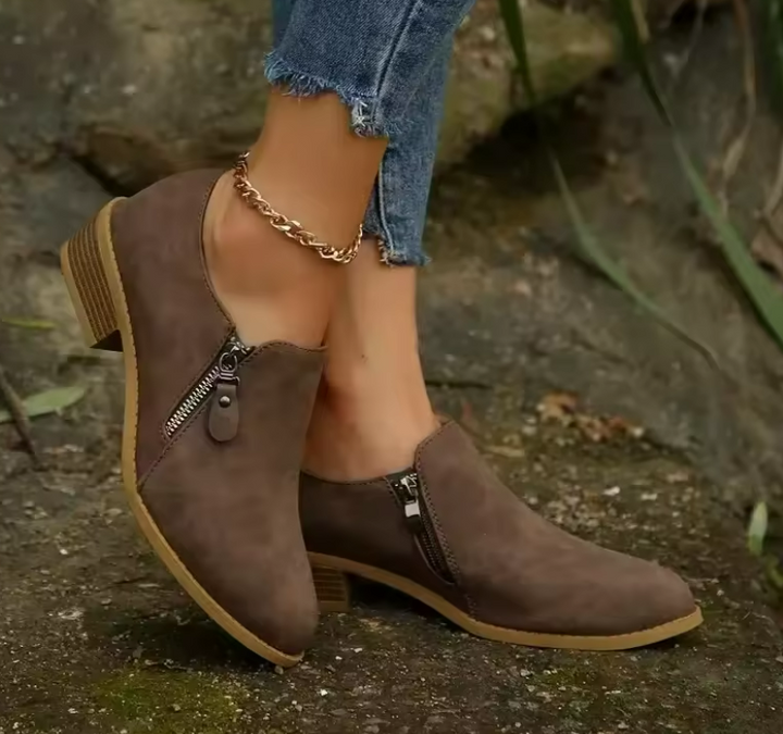 Women's Orthoflex Ankle Boots with Zipper Closure Comfortable Style and Daily Support, view 5 - Elena Harper