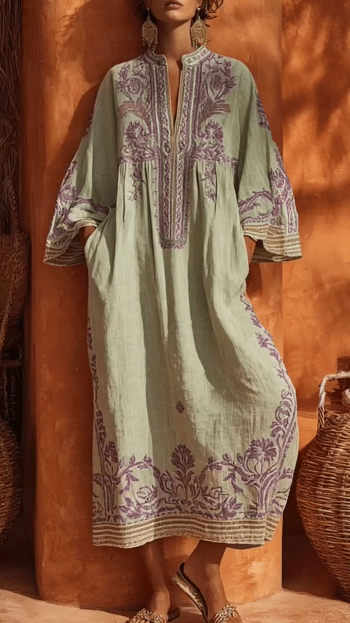 Seline™ | Elegant Mediterranean Maxi Dress