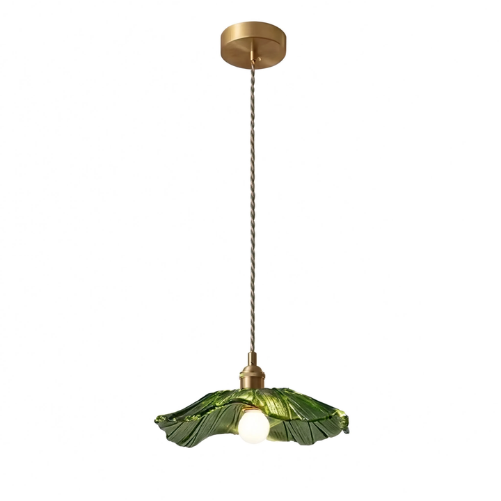 Vintage Glass Flower Light With Adjustable Drop