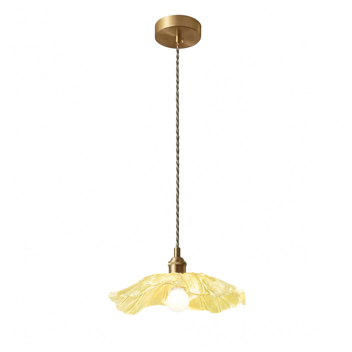 Vintage Glass Flower Light With Adjustable Drop