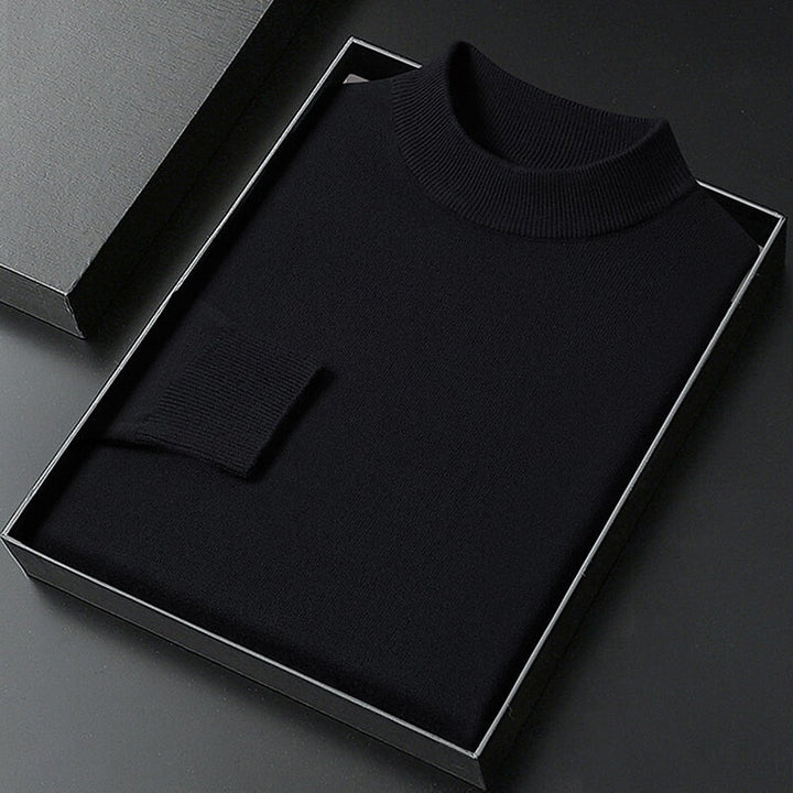 Calvin Men's Mock Neck Sweater with Clean Fine-Gauge Knit - Elena Harper